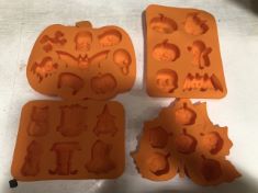 20 X WHALINE HALLOWEEN SILICONE MOLDS 4 PIECES PER PACK . (DELIVERY ONLY)