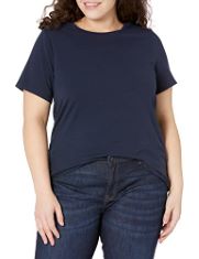 13 X ESSENTIALS WOMEN'S SHORT-SLEEVED CREW NECK T-SHIRT, NAVY, 5XL PLUS. (DELIVERY ONLY)