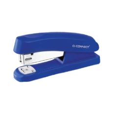 49 X Q-CONNECT HALF STRIP PLASTIC STAPLER BLUE (CAPACITY: 20 SHEETS OF 80 GSM PAPER) KF02151. (DELIVERY ONLY)