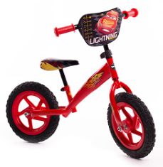 1 X HUFFY DISNEY CARS BALANCE BIKE FOR KIDS 3 - 5 YEAR OLD BOY OR GIRL FT LIGHTNING MCQUEEN 12" WHEELS RED, 60LBS (27KG) MAX.. (DELIVERY ONLY)