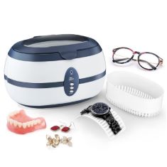 2 X UTEN ULTRASONIC CLEANER 600ML ULTRA SONIC JEWELLERY CLEANER WITH CLEANING DENTURES JEWELRY GLASSES WATCH METAL COINS DENTURES. (DELIVERY ONLY)