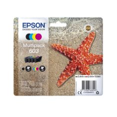 QTY OF ITEMS TO INLCUDE BOX OF ASSORTED INK TO INCLUDE EPSON 603 STARFISH GENUINE , 4-COLOURS MULTIPACK INK CARTRIDGES, BROTHER LC127XL/LC125XL ORIGINAL INK CARTRIDGES PACK OF 4 - LC127XLVALBP LC127X