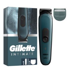 QTY OF ITEMS TO INLCUDE BOX OF ASSORTED SHAVING ITEMS TO INCLUDE GILLETTE INTIMATE I3 TRIMMER FOR MEN, PUBIC HAIR TRIMMER & SHAVER FOR MEN, SKINFIRST TECHNOLOGY, LIFETIME SHARP BLADES, WATERPROOF, CO