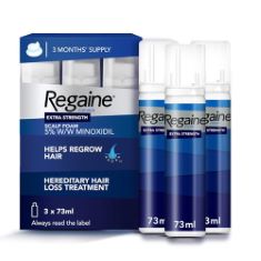 2 X REGAINE FOR MEN HAIR REGROWTH FOAM 3 X 73ML. (DELIVERY ONLY)