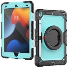 CASE FOR IPAD AIR 4TH GEN (2020) 10.9 INCH WITH SCREEN PROTECTOR PENCIL HOLDER (360 ROTATING HAND STRAP) WITH STAND/PENCIL HOLDER, DROP-PROOF CASE(BLACK BLUE). (DELIVERY ONLY)