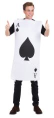 QTY OF ITEMS TO INLCUDE BOX OF X20 ASSORTED DRESS UP TO INCLUDE WHITE TUNIC ADULT COSTUME (PACK OF 1) - EYE-CATCHING BLACK ACE OF SPADES DESIGN, PERFECT FOR PARTIES, COSPLAY, SPORTS & GAMES, STAG DO,