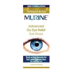 63 X MURINE ADVANCED DRY EYE RELIEF EYE DROPS WITH A DUAL ACTION FORMULA FOR FAST ACTING, LASTING RELIEF AND PROTECTION FROM DRY EYES, 10 ML. (DELIVERY ONLY)
