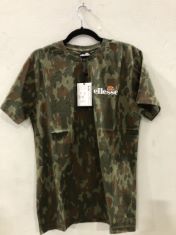 20 X ASSORTED ITEMS OF CLOTHING SIZE SMALL TO INCLUDE ELLESSE ARMY PATTERNED T SHIRT. (DELIVERY ONLY)