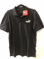 14 X BLACK PUMA POLO SHIRTS SIZE 36. (DELIVERY ONLY)