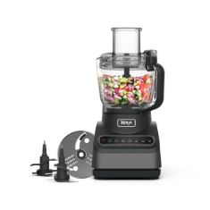 1 X NINJA FOOD PROCESSOR WITH 4 AUTOMATIC PROGRAMS; CHOP, PUREE, SLICE, MIX, AND 3 MANUAL SPEEDS, 2.1L BOWL, CHOPPING, SLICING & DOUGH BLADES, 850W, DISHWASHER SAFE PARTS, BLACK BN650UK. (DELIVERY ON