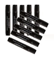 18 X Q-CONNECT JUMBO PERMANENT MARKER PEN CHISEL TIP BLACK (PACK OF 10) KF00270. (DELIVERY ONLY)