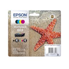 7 X EPSON 603 STARFISH GENUINE , 4-COLOURS MULTIPACK INK CARTRIDGES. (DELIVERY ONLY)