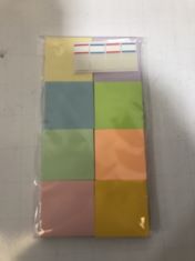 50 X STICKY NOTE PACKS 8 PIECES PER PACK (ASSORTED COLOURS ) . (DELIVERY ONLY)
