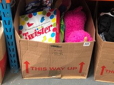 BOX OF ASSORTED CHILDREN'S TOYS TO INCLUDE HASBRO TWISTER GAME (DELIVERY ONLY)