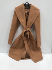 LIPSY LONDON WOMEN'S COAT IN LIGHT BROWN UK 10 (DELIVERY ONLY)