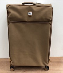 IT LIGHTWEIGHT LARGE SUITCASE IN BROWN FAUX LEATHER (DELIVERY ONLY)