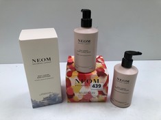 4 X ASSORTED ITEMS TO INCLUDE NEOM REAL LUXURY REED DIFFUSER LAVENDER,JASMINE & SANDALWOOD 100ML (DELIVERY ONLY)