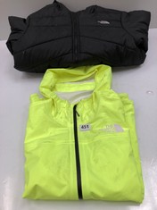 THE NORTH FACE NEON YELLOW COAT WITH HOOD - SIZE M TO INCLUDE THE NORTH FACE BLACK REVERSIBLE COAT (DELIVERY ONLY)