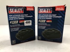 2 X SEALEY FAST CHARGE BATTERY MODEL: CP1200MC (DELIVERY ONLY)