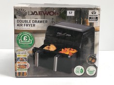 DAEWOO 8L DIGITAL DOUBLE DRAWER AIR FRYER SDA2310 - RRP £259 (DELIVERY ONLY)