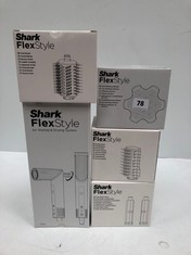5 X ASSORTED SHARK FLEXSTYLE ITEMS TO INCLUDE SHARK FLEXSTYLE AIR STYLING & DRYING SYSTEM (DELIVERY ONLY)