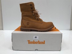 TIMBERLAND WOMENS AUTHENTIC FLEECE FOLD DOWN WHEAT NUBUCK BOOTS SIZE 6.5 RRP- 3120 (DELIVERY ONLY)