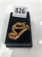 A 22 CARAT GOLD PLATED BRACELET, BOXED (DELIVERY ONLY)