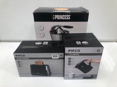 3 X ASSORTED ITEMS TO INCLUDE PRINCESS MASTER JUICER - STAINLESS STEEL (DELIVERY ONLY)