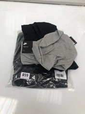 3 X ASSORTED CLOTHING TO INCLUDE NIKE TIGHT FIT WOMEN'S SHORT LEGGINGS IN GREY SIZE L (DELIVERY ONLY)
