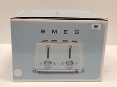 SMEG 4 SLOT STEEL TOASTER WHITE RRP- £179 (DELIVERY ONLY)