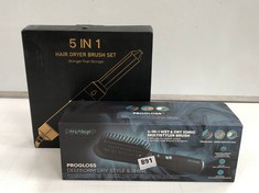 REVAMP PROGLOSS PROFESSIONAL AIR STYLER AND HOT BRUSH TO INCLUDE 5 IN 1 HAIR DRYER BRUSH SET (DELIVERY ONLY)