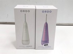 2 X ORDO HYDRO SONIC WATER FLOSSER - VIOLET AND WHITE TOTAL RRP £120.00 (DELIVERY ONLY)