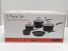 MEYER 5 PIECE SET NON-STICK INDUCTION SAUCEPAN & FRYING SET RRP- £103 (DELIVERY ONLY)