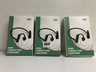 3 X K69 BONE CONDUCTION EARPHONES