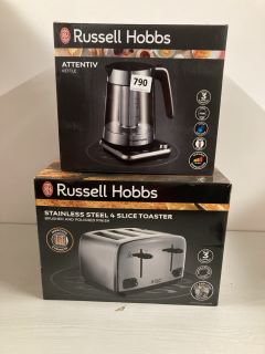 2 X ASSORTED ITEMS INC RUSSEL HOBBS STAINLESS STEEL 4 SLICE TOASTER