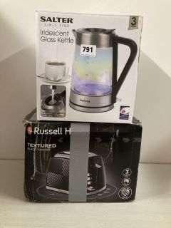 2 X ASSORTED ITEMS INC RUSSELL HOBBS 2 SLICE TEXTURED BLACK KETTLE