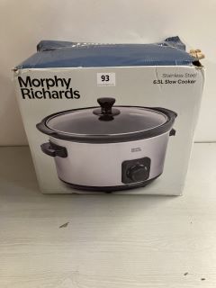 MORPHY RICHARDS STAINLESS STEEL 6.5L SLOW COOKER
