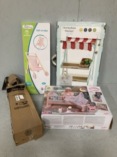 QTY OF ASSORTED ITEMS INC DOLL STROLLER