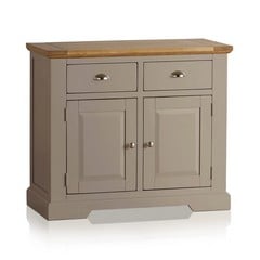 OAK FURNITURE LAND ST IVES NATURAL OAK AND LIGHT GREY PAINTED SMALL SIDEBOARD, RRP £469.99