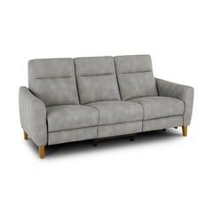 OAK FURNITURE LAND DYLAN 3 SEATER ELECTRIC RECLINER SOFA WITH USB PORTS IN OXFORD GREY FABRIC RRP £1199.99