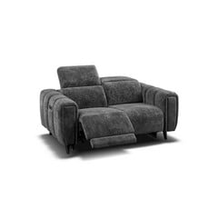 OAK FURNITURE LAND SEYMOUR 2 SEATER RECLINER SOFA WITH POWER HEADREST & USB PORTS IN DESCENT CHARCOAL FABRIC RRP £1779.99