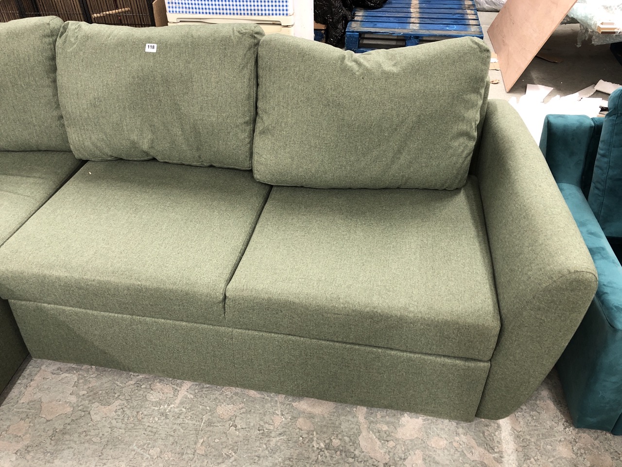 John Pye Auctions SANSA GREEN CORNER SOFA BED