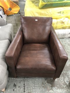 BROWN  LEATHER ARM CHAIR