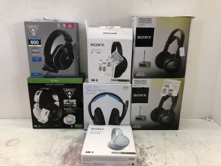 7X HEADPHONES TO INCLUDE SONY NOISE CANCELLING IN BLACK APPROX RRP-£200