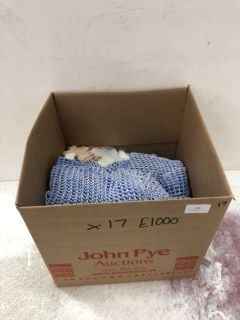 17 X CLOTHING TO INCLUDE BLUE KNITTED THROW OVER SIZE UK XL - RRP £1000