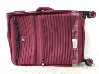 2X IT LUGGAGE 25INCH 4 WHEEL SOFT SHELL SUITCASE IN PINK AND BLACK - RRP £130