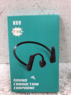 K69 TWS SOUND CONDUCTION EARPHONE IN BLACK