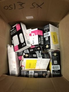 BOX OF ITEMS TO INCLUDE BYRON WIRELESS DOORBELL SET RRP-£110