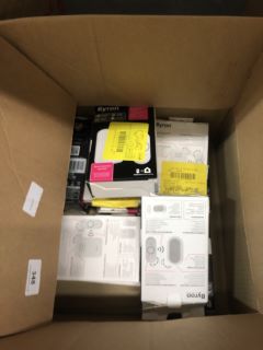 BOX OF ITEMS TO INCLUDE BYRON WIRELESS DOORBELL SET RRP-£110