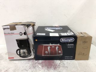3X ITEMS TO INCLUDE DELONGHI TOASTER AND GINO MILK FROTHER RRP-£150